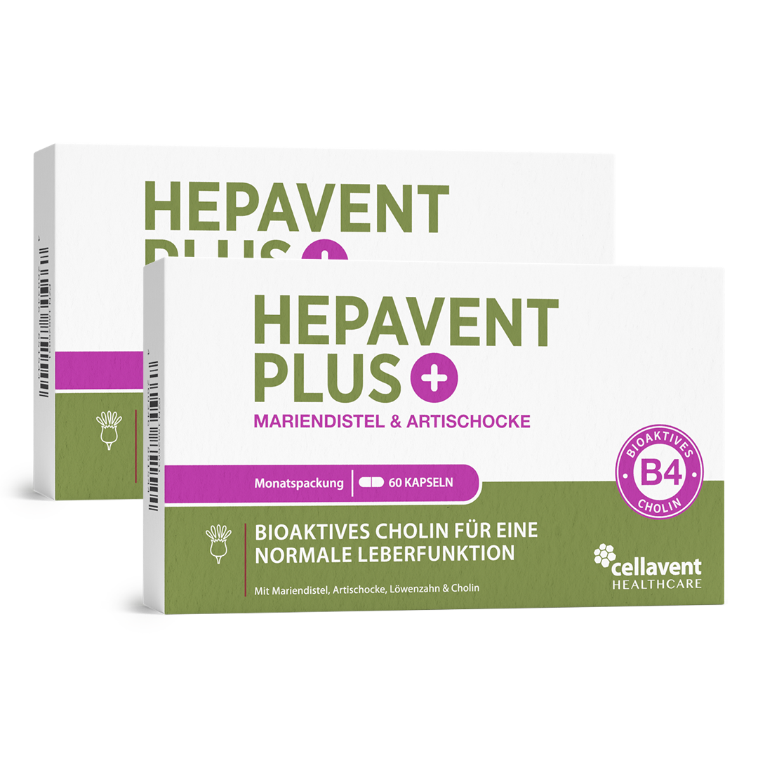 Hepavent PLUS Leberkur Cholin Kapseln – Doppelpack mit zwei Dosen