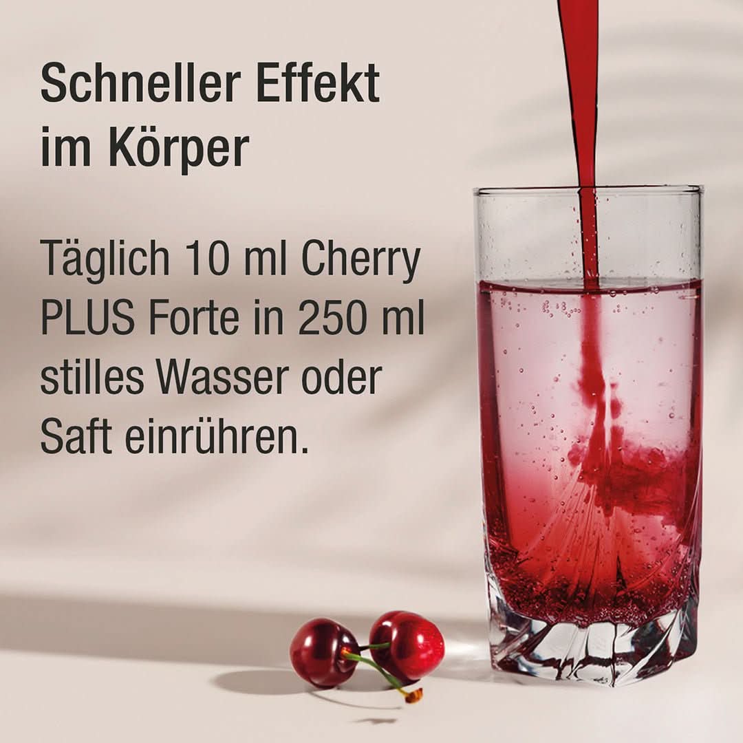 Cherry PLUS Forte Konzentrat - Hochkonzentriertes Sauerkirsch Konzentrat mit Vitamin C und Zink - Cellavent Healthcare