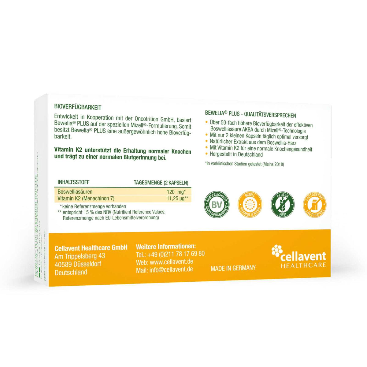 Mizell Weihrauch Kapseln - Bewelia PLUS - Cellavent Healthcare