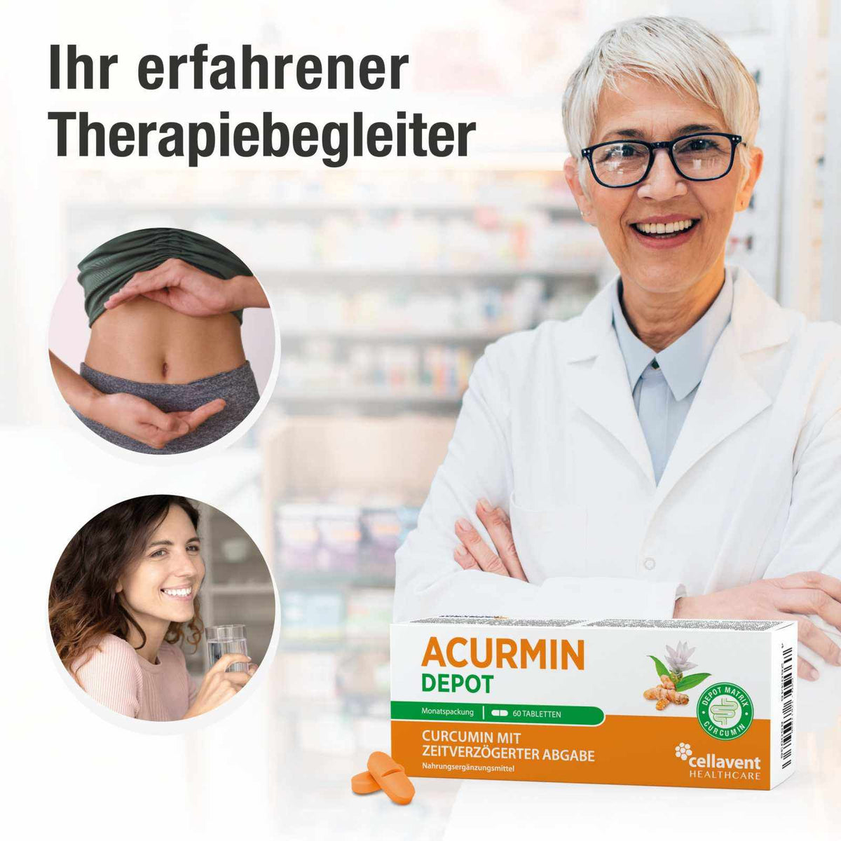 Sonderposten: Depot - Kurkuma Tabletten mit verzögerter Curcumin - Freisetzung – Acurmin DEPOT - Cellavent Healthcare