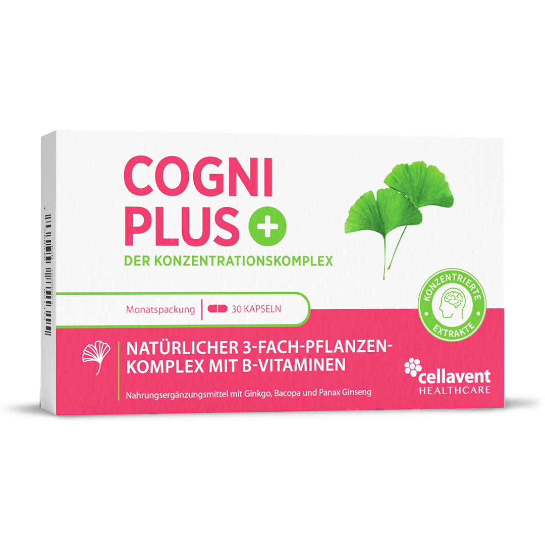 Gélules de ginkgo avec bacopa et ginseng – Cogni PLUS