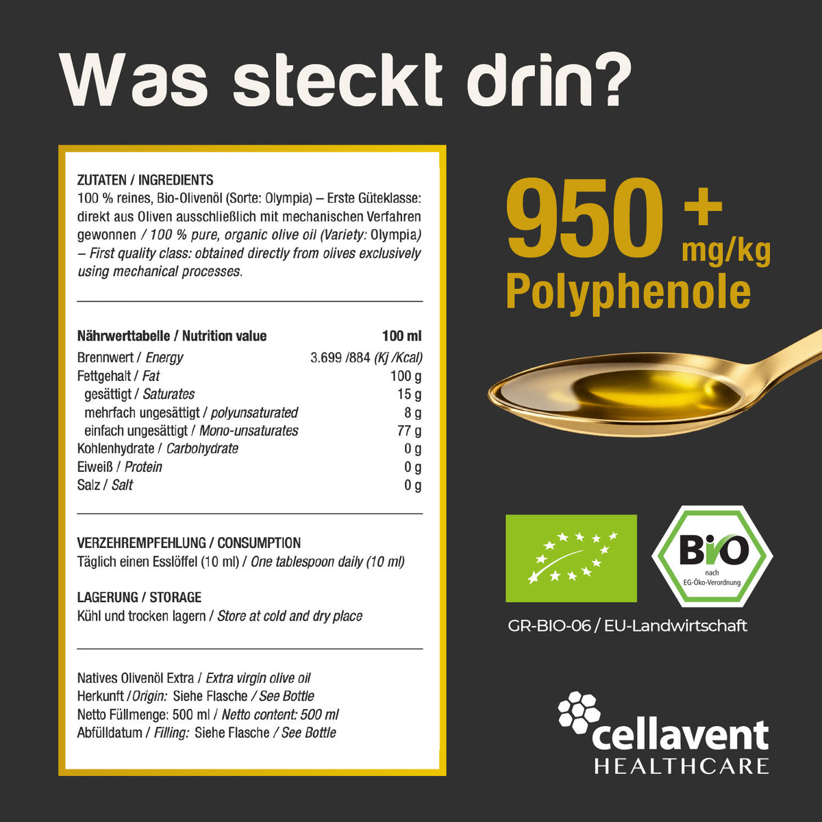 Ultra High Phenolic Olivenöl - O'Liv PLUS
