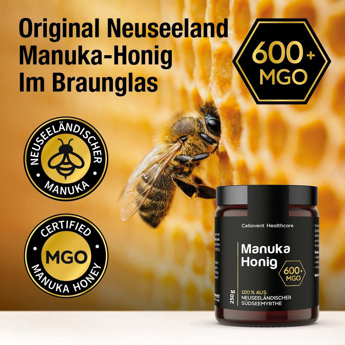 Manuka Honig 600+ MGO - Cellavent Healthcare