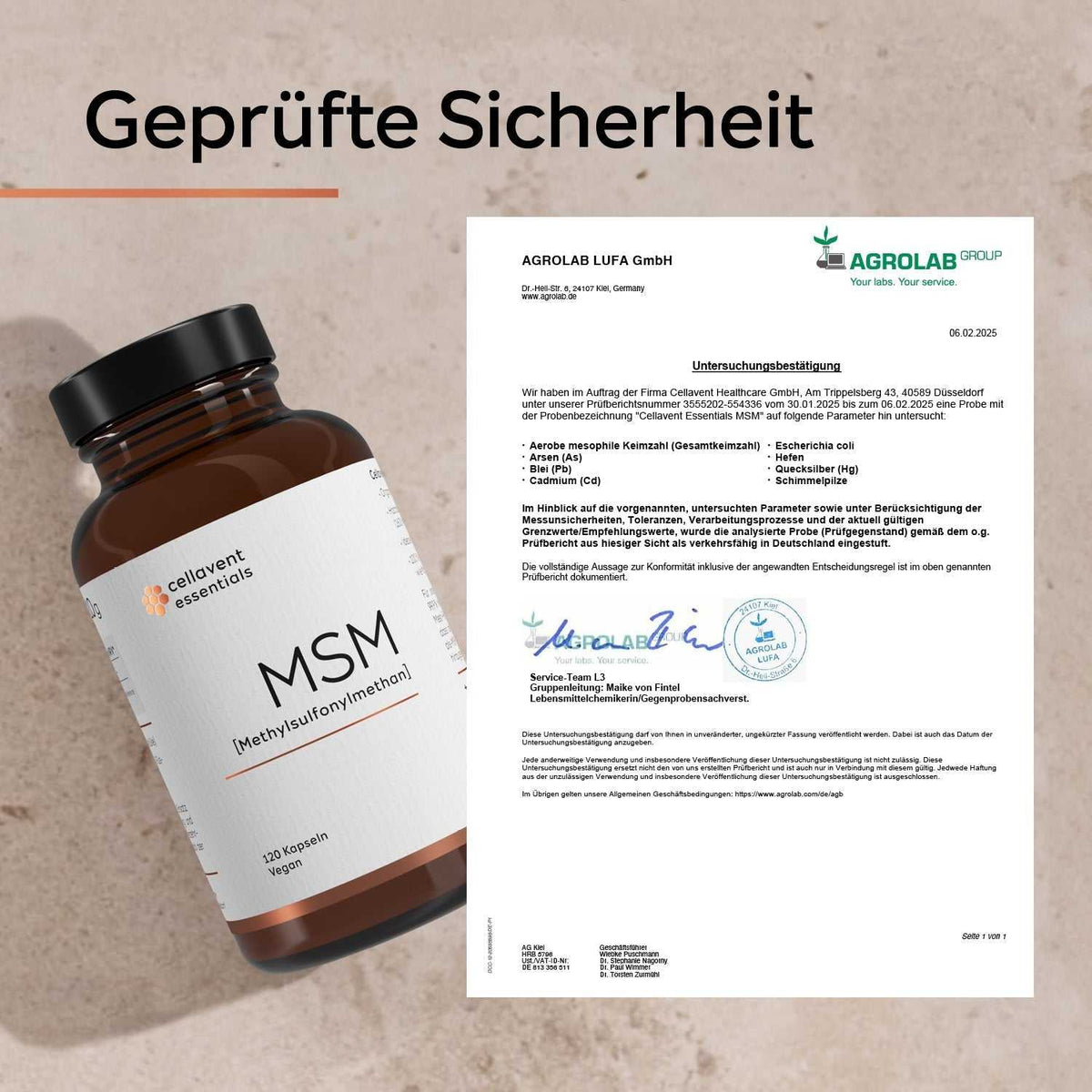 MSM Kapseln [Methylsulfonylmethan] - Cellavent essentials - Cellavent Healthcare