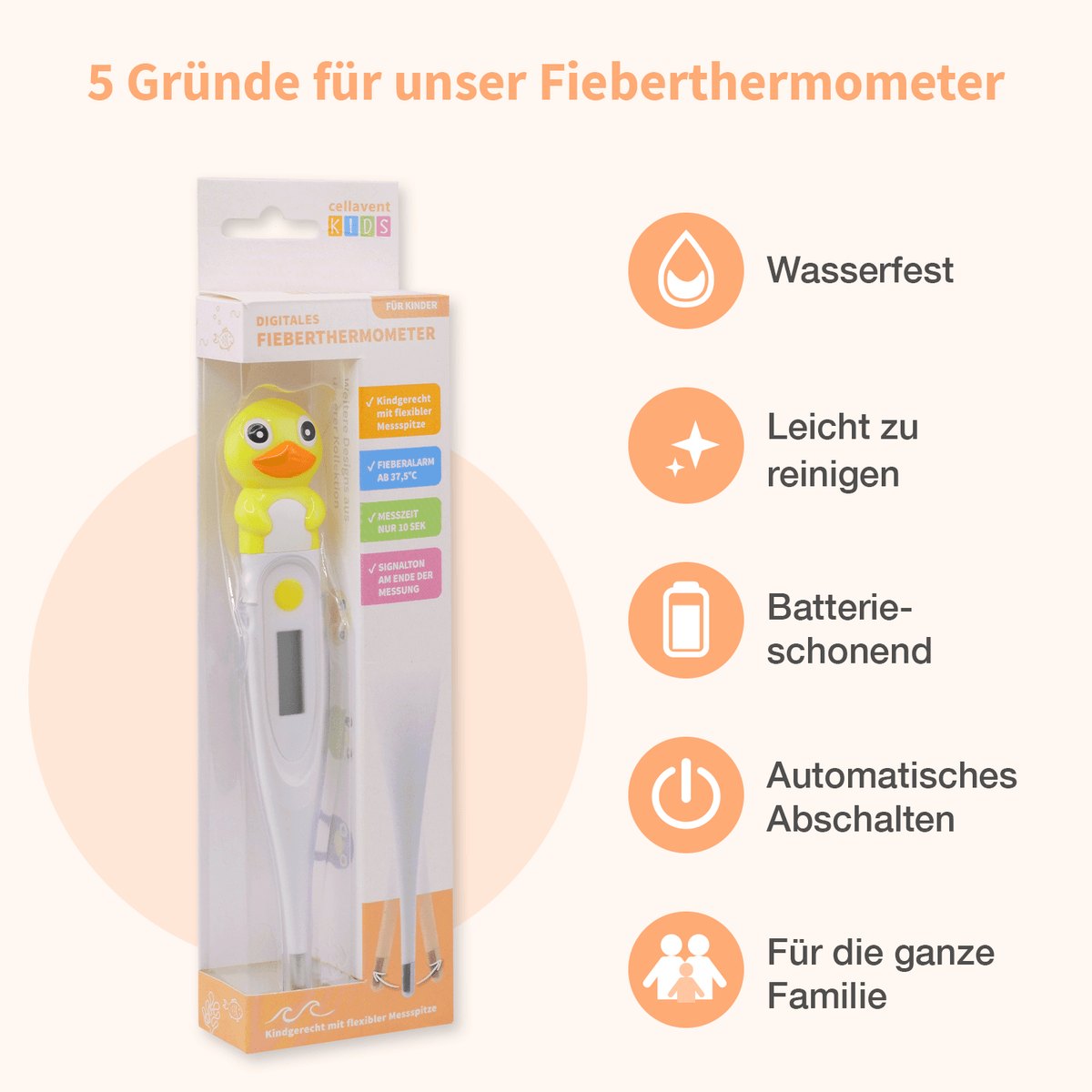 Digitales Fieberthermometer für Kinder - Cellavent Healthcare