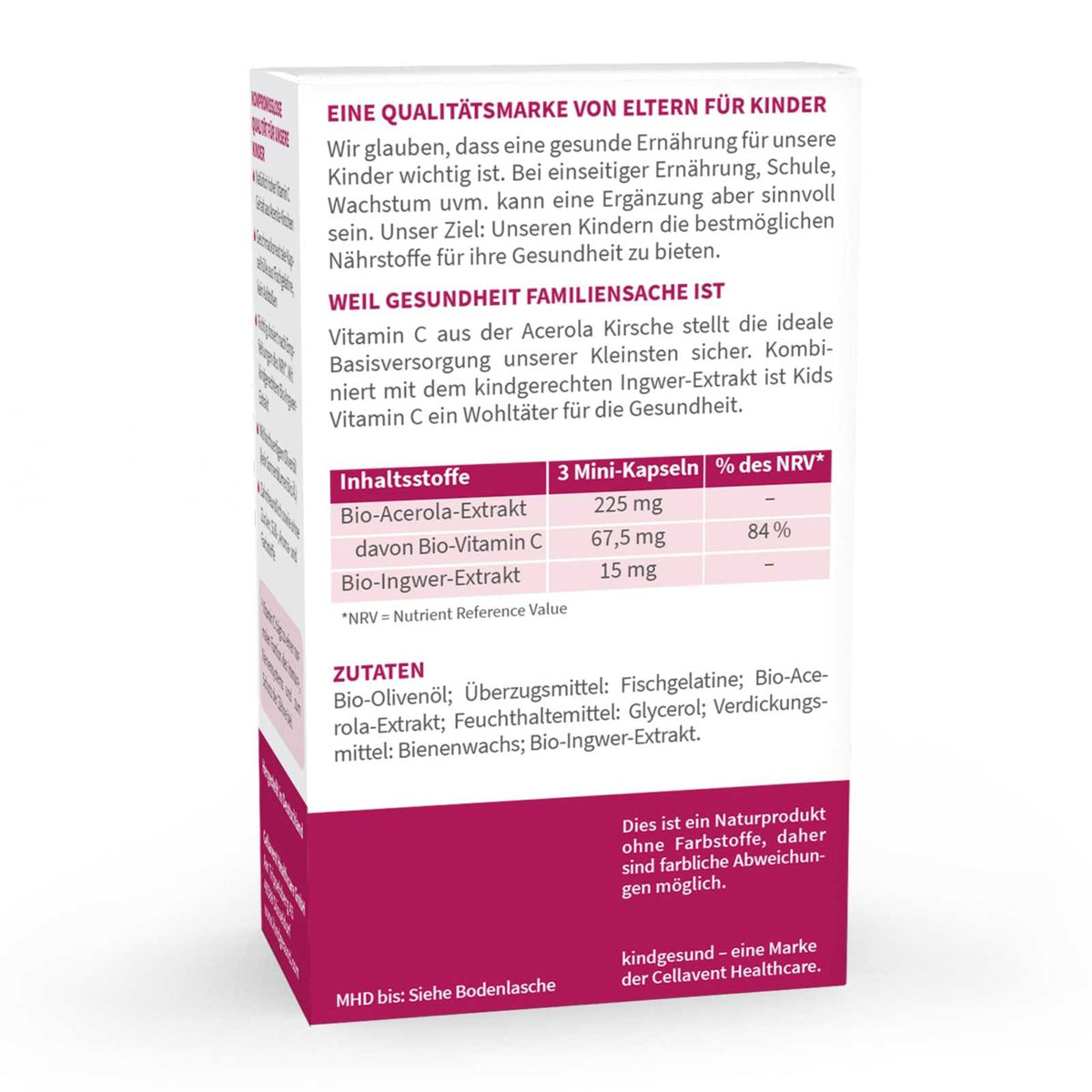 Vitamin C Kapseln für Kinder - WHITE OMEGA Kids - Cellavent Healthcare